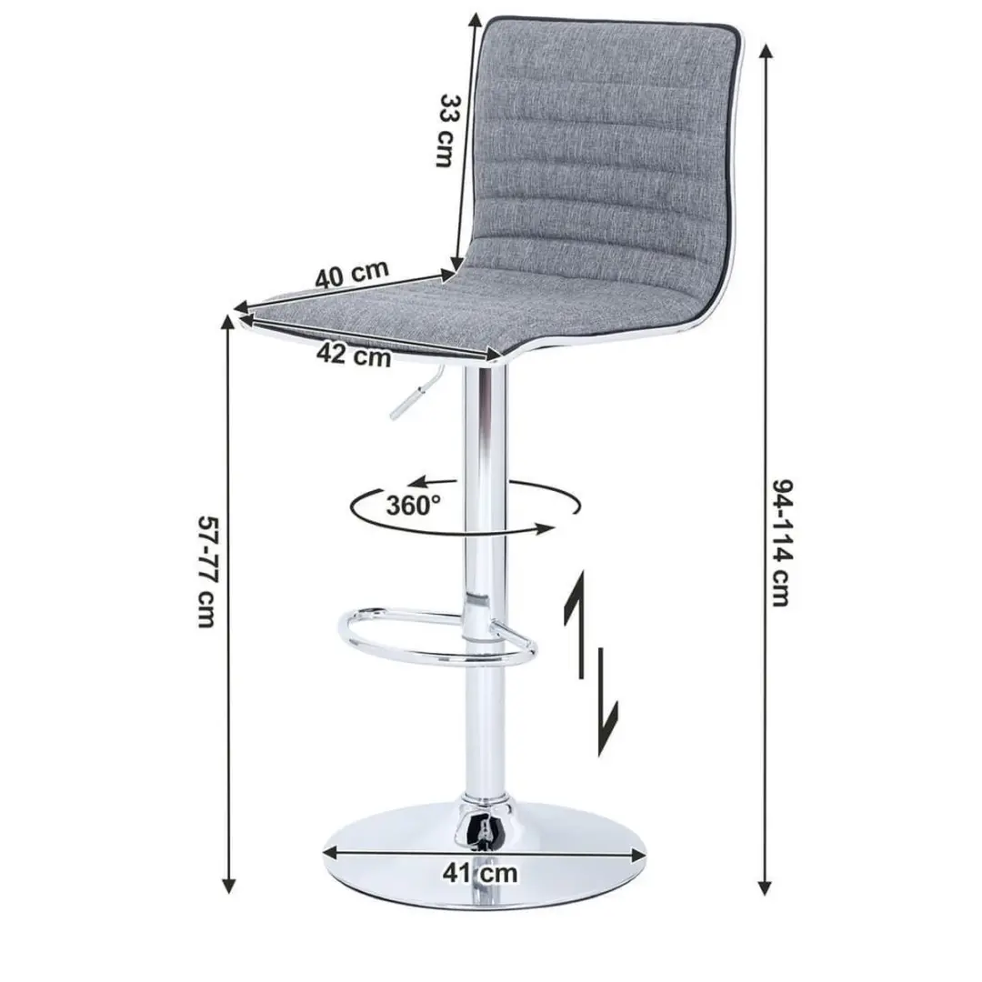 Songmics Nancy's LJB15G Barkrukken - 2 Stuks - Zilver/Grijs - afbeelding 6 van 6