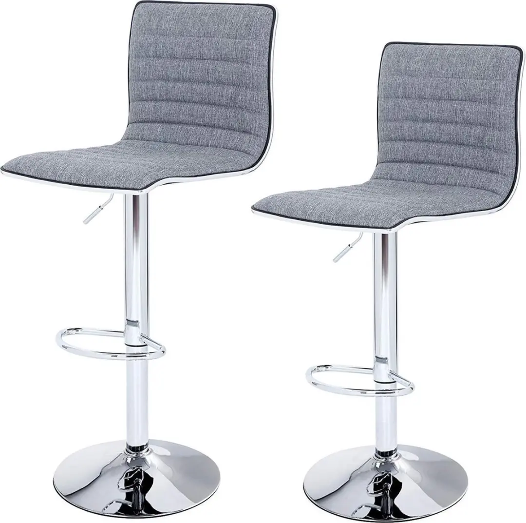Songmics Nancy's LJB15G Barkrukken - 2 Stuks - Zilver/Grijs - afbeelding 2 van 6
