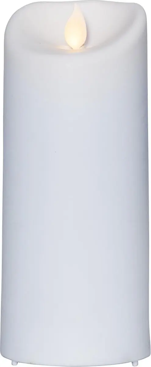 Star Trading kaars M-Twinkle, zuilkaars, wit, LED, timer, geel, buiten, binnen,