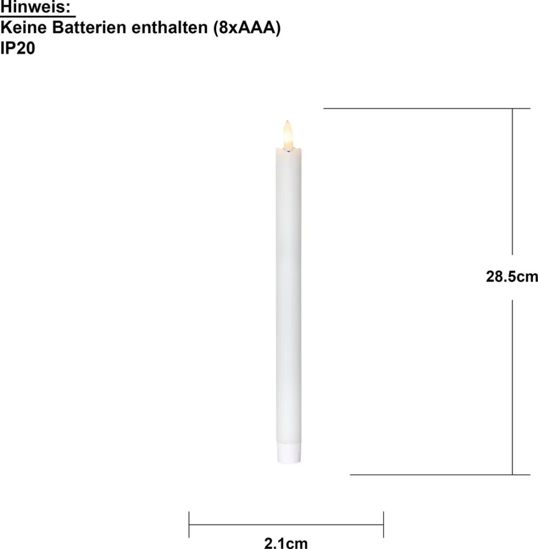 Star Trading LED-stokkaarsen 'Flame', echte was, set van 4, wit