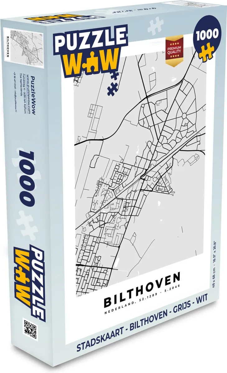PuzzleWow Stadskaart Bilthoven Legpuzzel 1000 Stuks