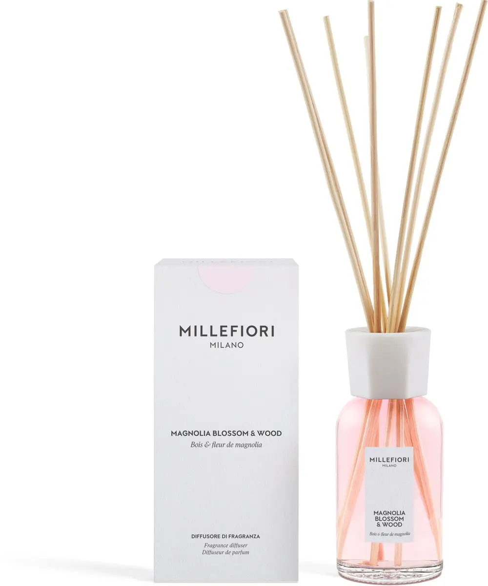 Millefiori Milano Magnolia Blossom & Wood Geurstokjes 250ml - Roze - afbeelding 2 van 4