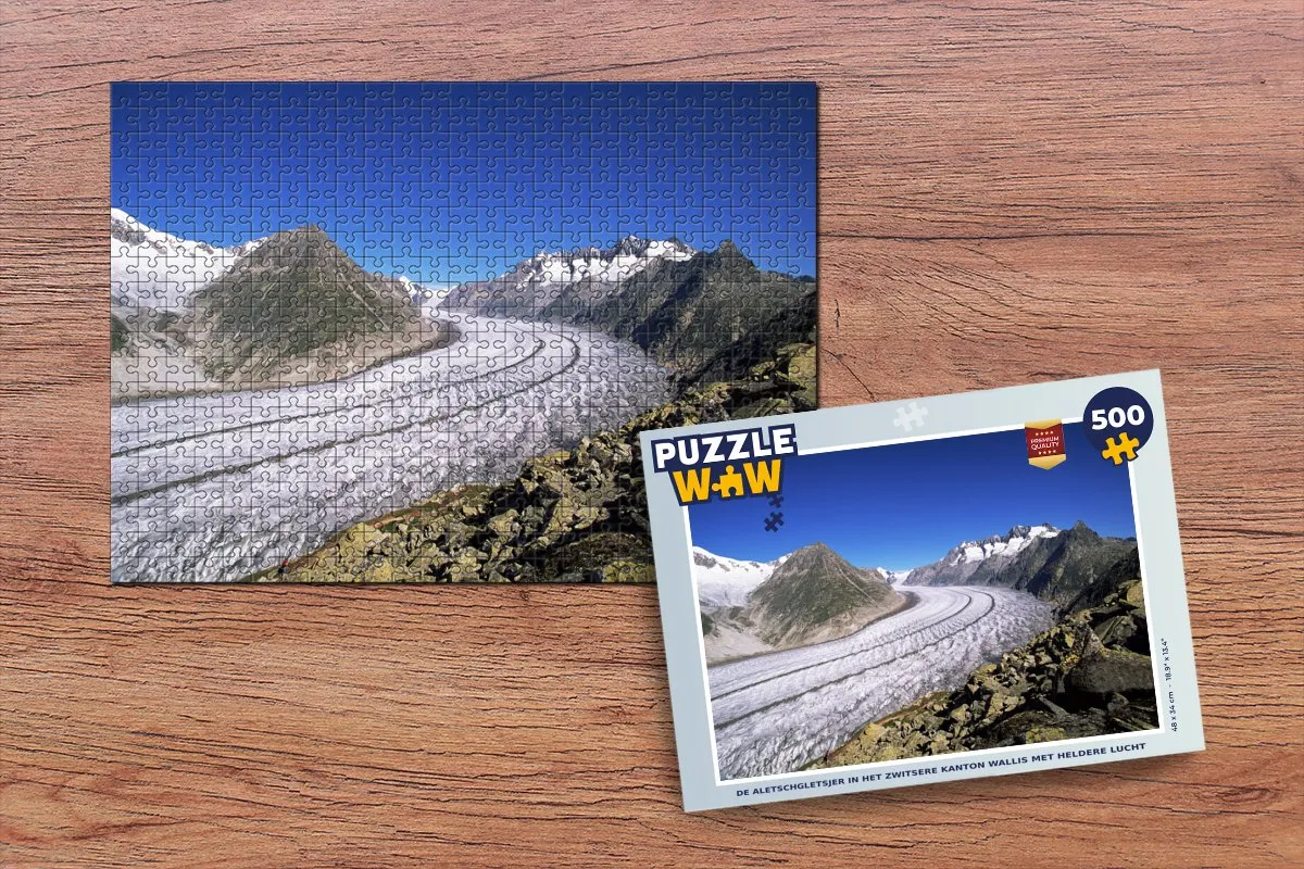 PuzzleWow Legpuzzel De Aletschgletsjer 500 Stuks