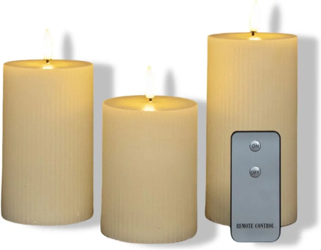 Anna's Collection LED Stompkaarsen 3x - Warm wit - 7,5 cm - afbeelding 4 van 5
