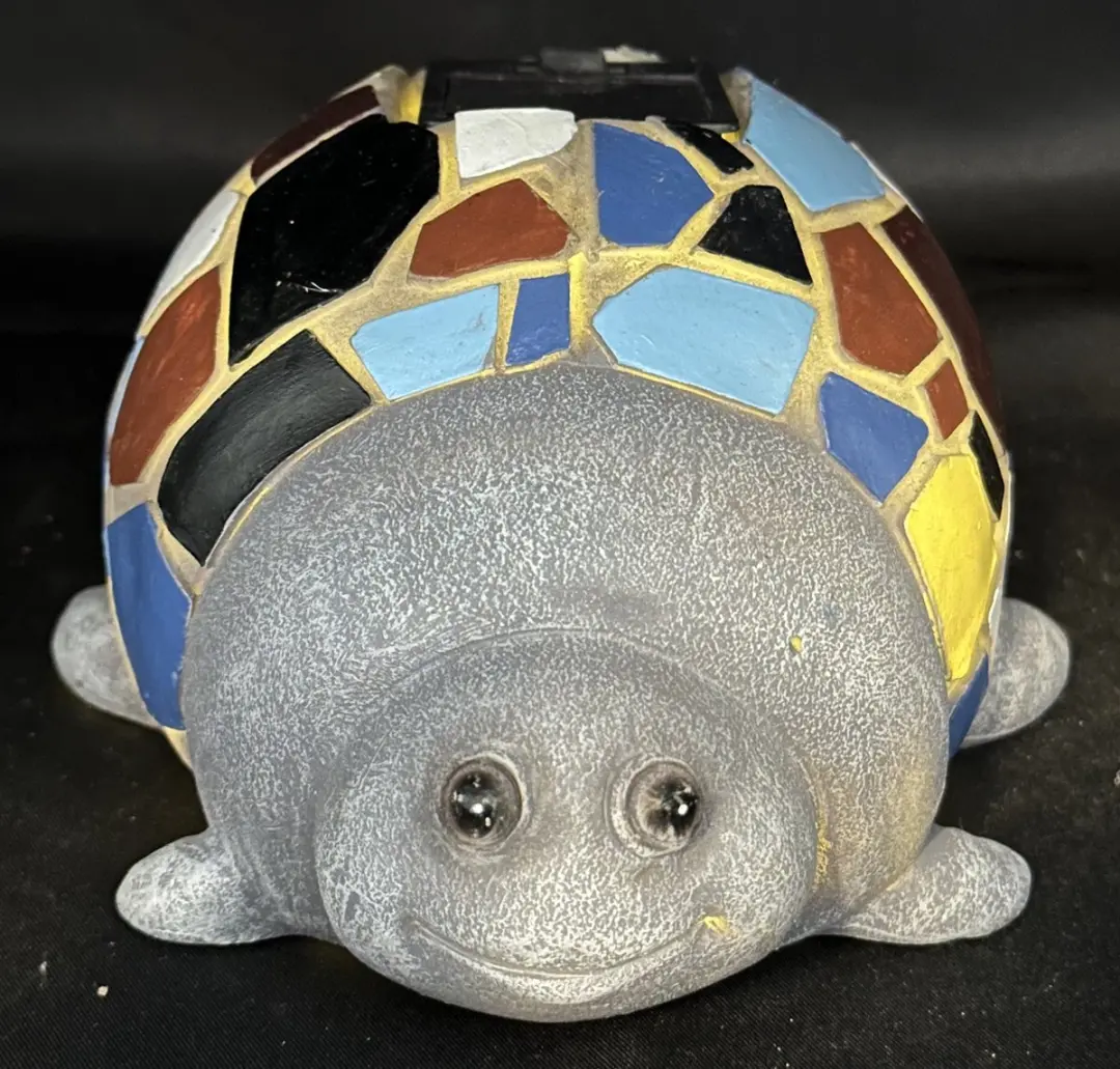 Polyresin solarlamp "schildpad met mozaiek"