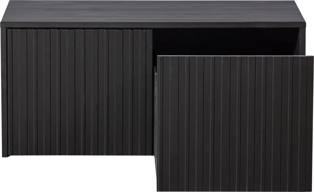 WOOOD New Gravure Kistbank Zwart 40x88x50 - afbeelding 6 van 6