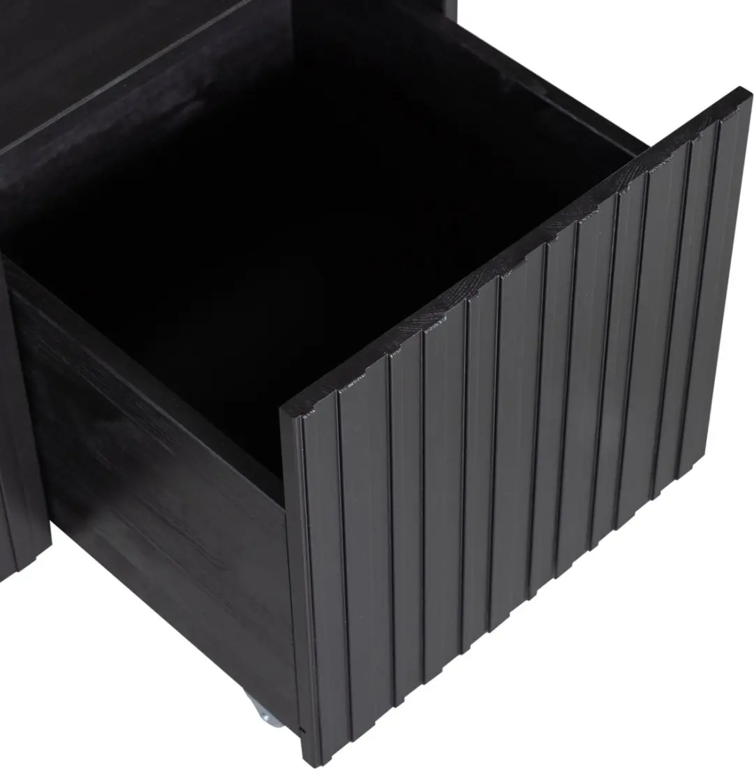 WOOOD New Gravure Kistbank Zwart 40x88x50 - afbeelding 5 van 6