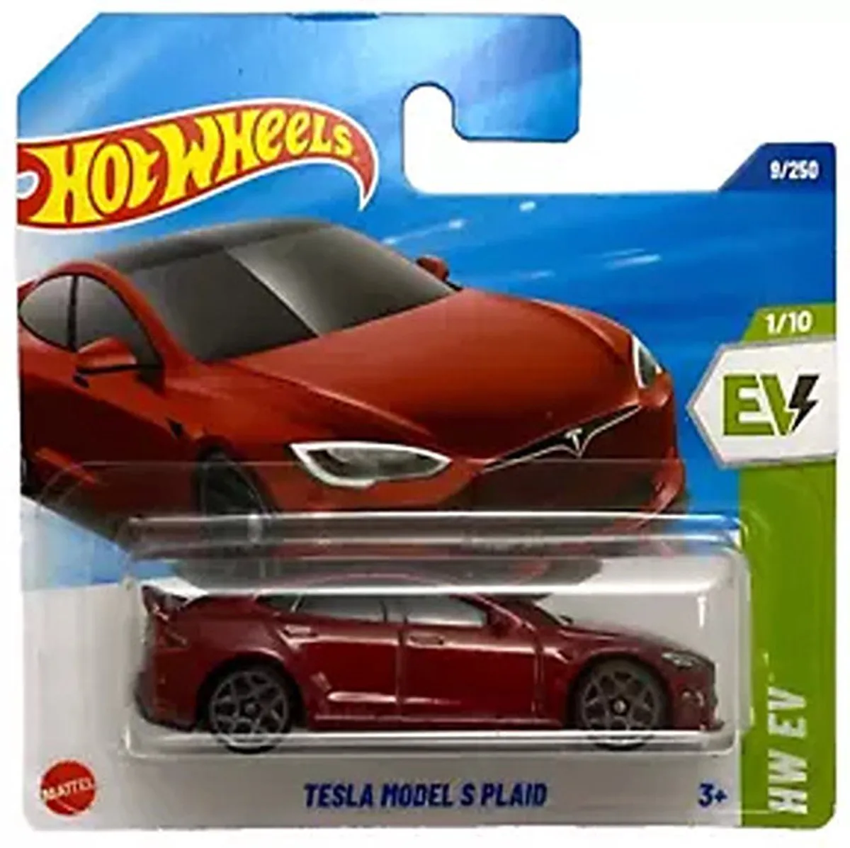 Hot Wheels Tesla Model S Plaid 1:64 Short Card