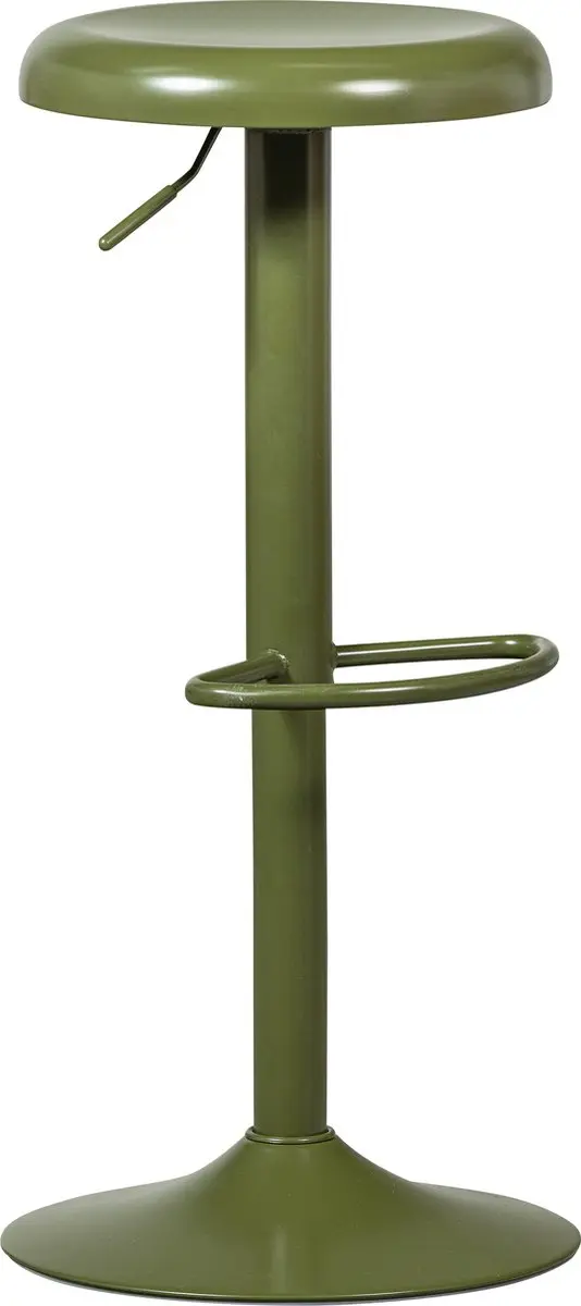 WOOOD Isaac Barkruk Warmgroen 81x39x39 - afbeelding 2 van 6