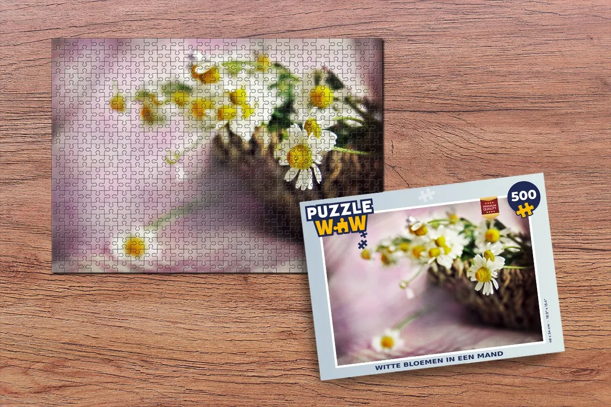 PuzzleWow Bloemen Mand Puzzel 500 Stuks - Multicolor