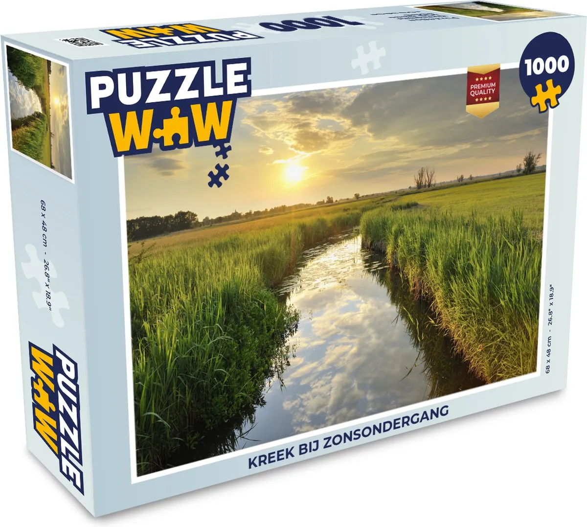 PuzzleWow Legpuzzel Kreek bij Zonsondergang 1000 Stuks