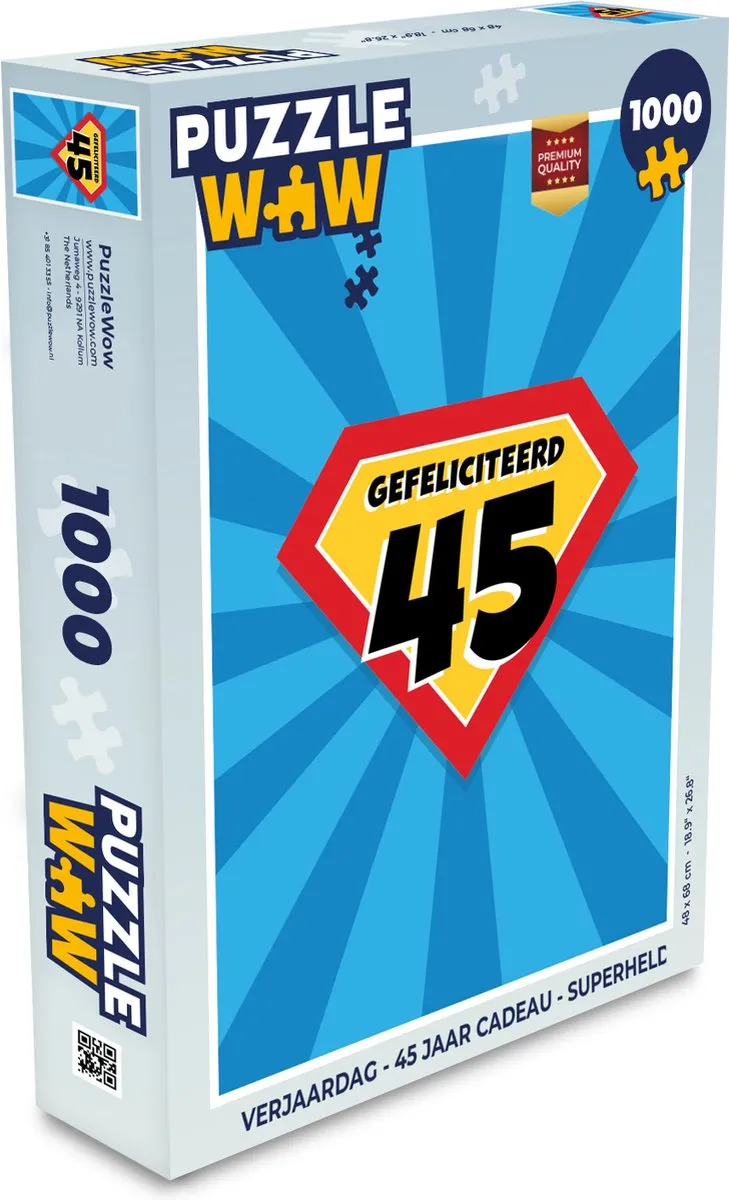 PuzzleWow Superheld Legpuzzel 1000 Stuks
