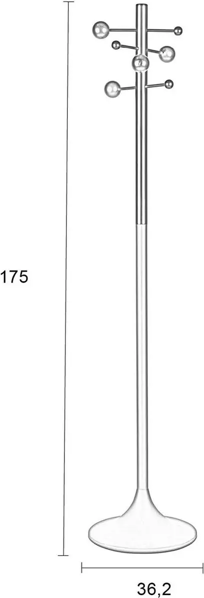 Zuiver Jason Kapstok - 175cm - 8 Haken - Zwart - afbeelding 5 van 6