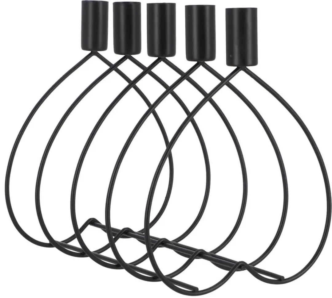 Senza Metalen Diner Kandelaar 5 Cups - Zwart - afbeelding 2 van 5