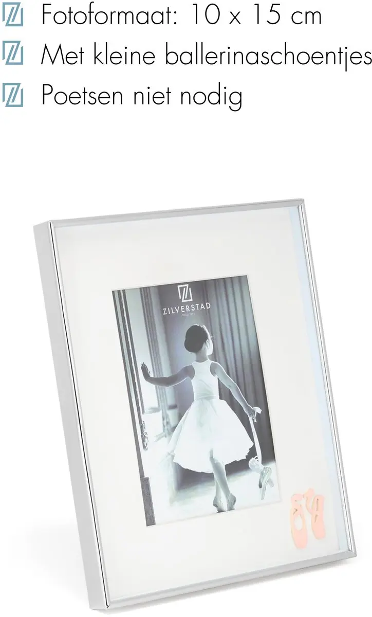 Zilverstad Ballerina Fotolijst 10x15cm - Verzilverd - afbeelding 2 van 3