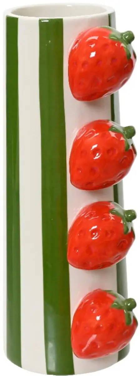 Vaas dolomiet streep-aardbei H20.7cm