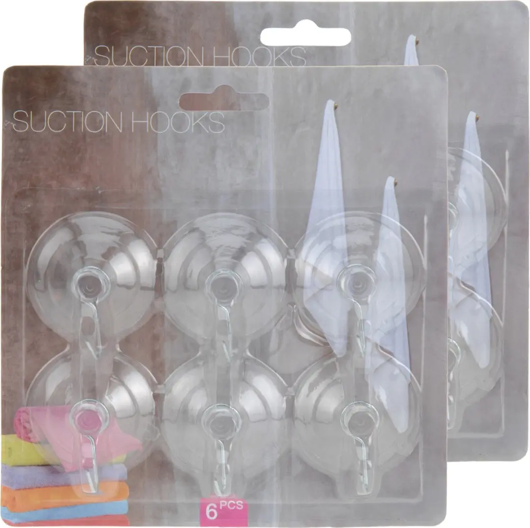 Excellent Houseware Zuignaphaakjes / ophanghaakjes - 12x stuks - transparant - kunststof - blijven plakken - badkamer - keuken