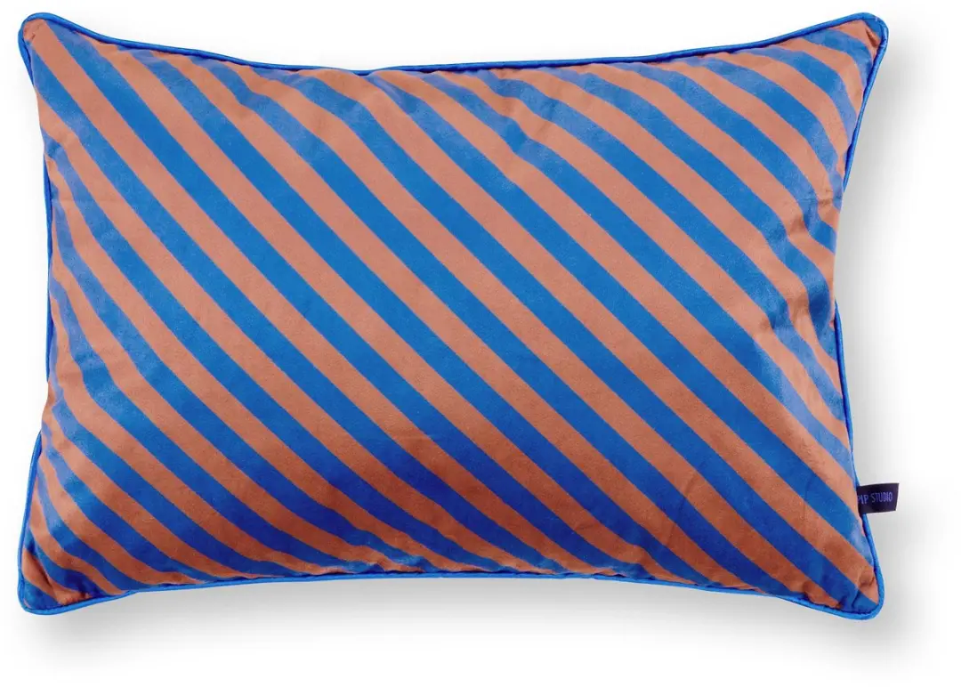 Pip Studio Sierkussen Block Stripes - Kussen voor de Woonkamer - Blauw - 35x50cm