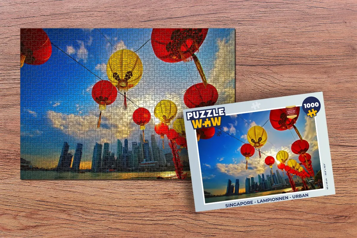PuzzleWow Singapore Urban Legpuzzel 1000 Stuks - Multicolor