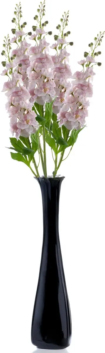 Bellatio Design Kunstbloemen boeket Ridderspoor/delphinium - 8x - 87 cm - licht roze - kunst zijdebloemen - bloesem tak
