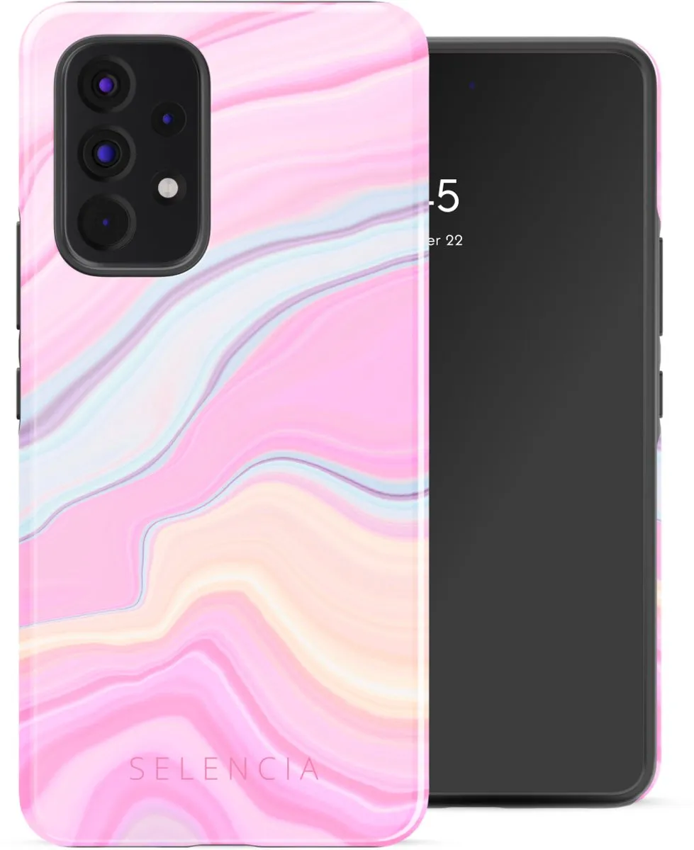 Selencia Hoesje Samsung Galaxy A53 Pastel Lipstick Marble