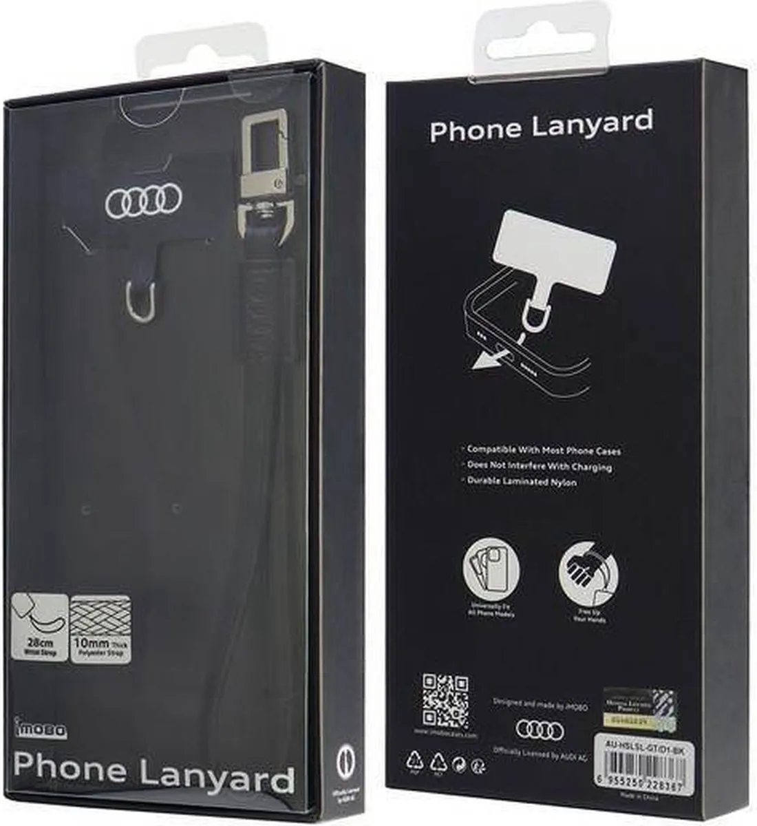 Audi Universele Telefoonkoord Polsstrap - Zwart - afbeelding 5 van 6