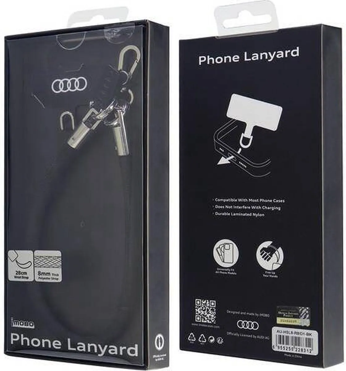 Audi Universele Telefoonkoord Polsstrap - Zwart - afbeelding 6 van 6