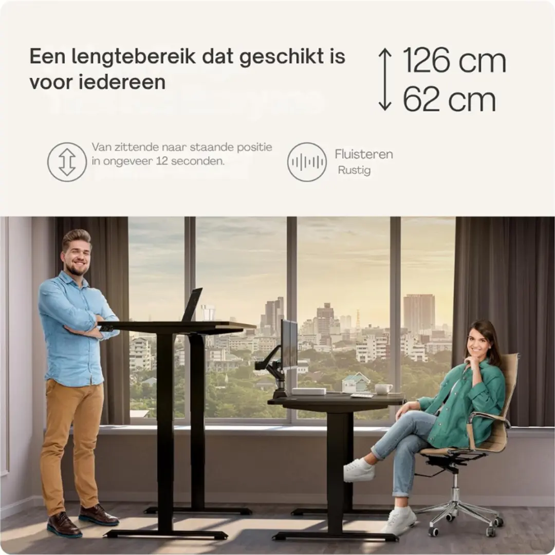 Desktronic HomePro Frame Elektrisch Bureauframe - Zwart - afbeelding 3 van 6