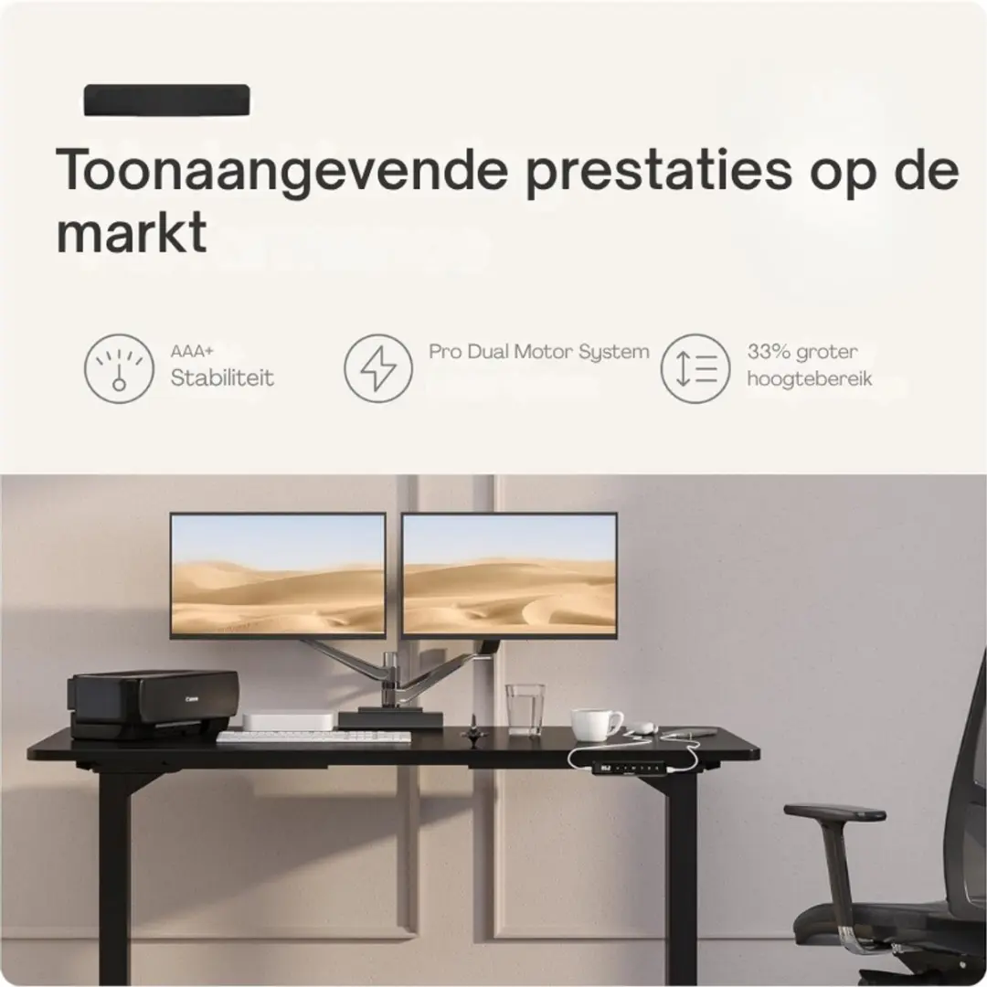 Desktronic HomePro Frame Elektrisch Bureauframe - Zwart - afbeelding 5 van 6