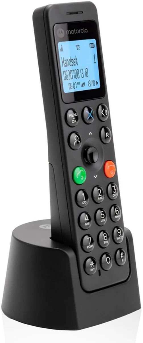 Motorola DOT201 Draadloze Telefoon - 1 Handset - Zwart