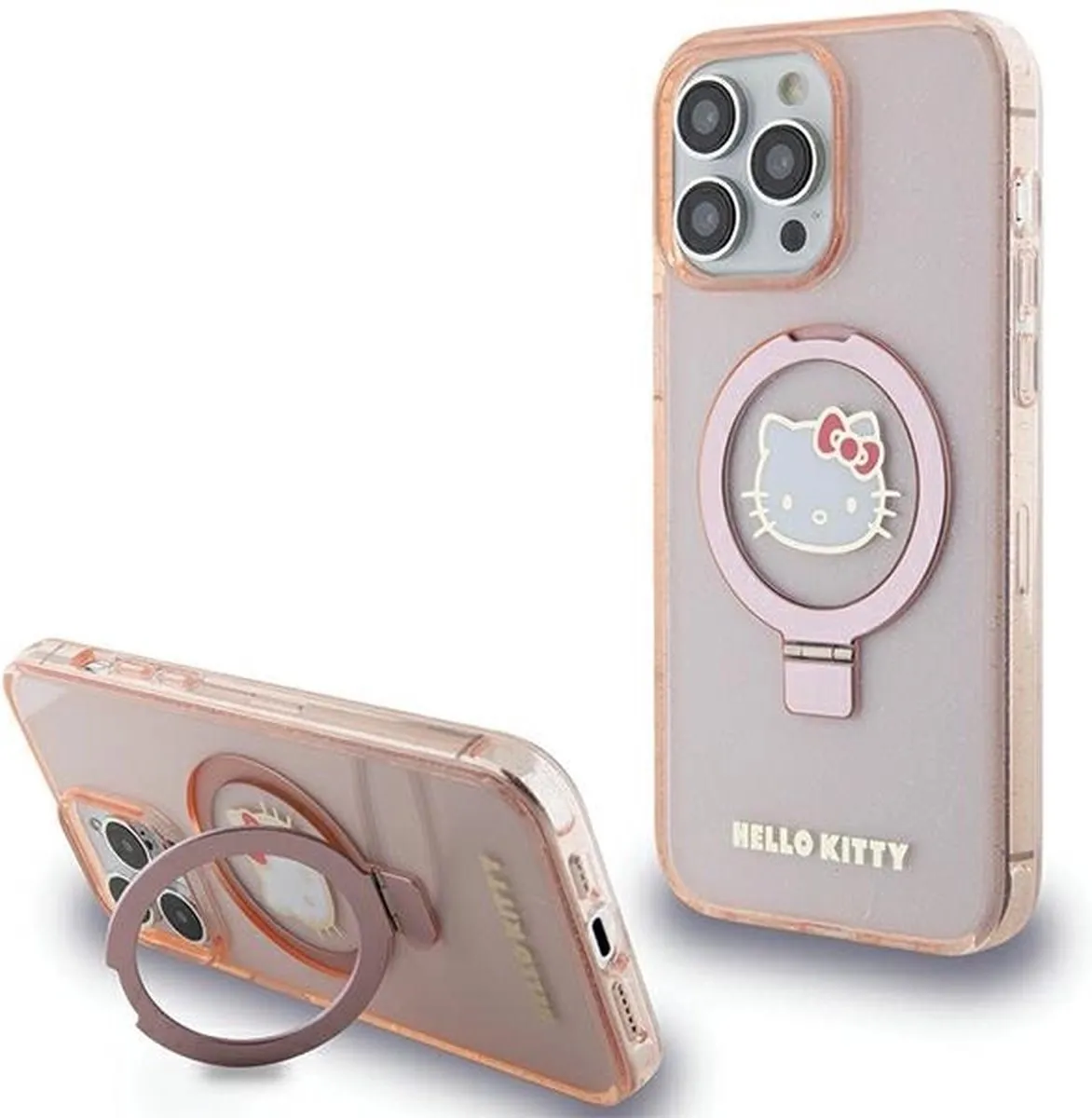 Hello Kitty MagSafe Ringstandaard Glitter Logo - iPhone 15/Pro/Max - Roze - afbeelding 6 van 6