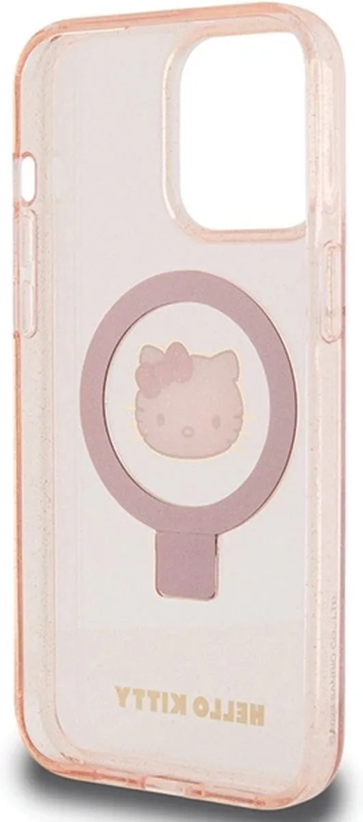 Hello Kitty MagSafe Ringstandaard Glitter Logo - iPhone 15/Pro/Max - Roze
