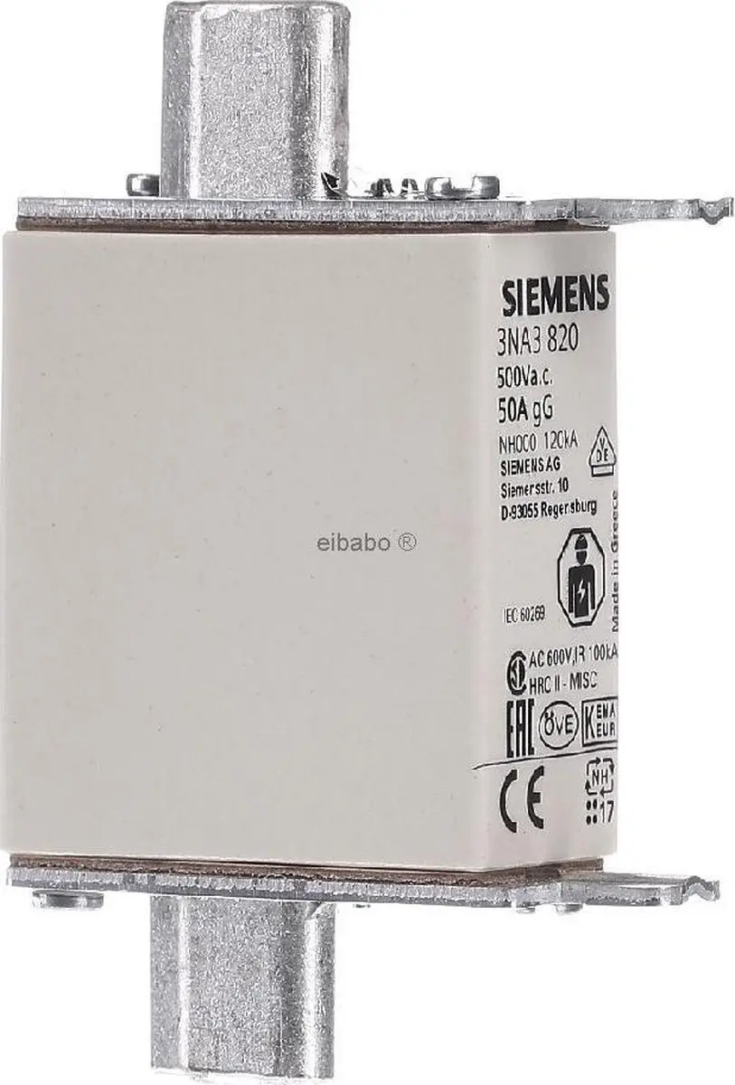 Siemens 3NA3820 NH-zekering 50A - 3 Stuks - afbeelding 2 van 6