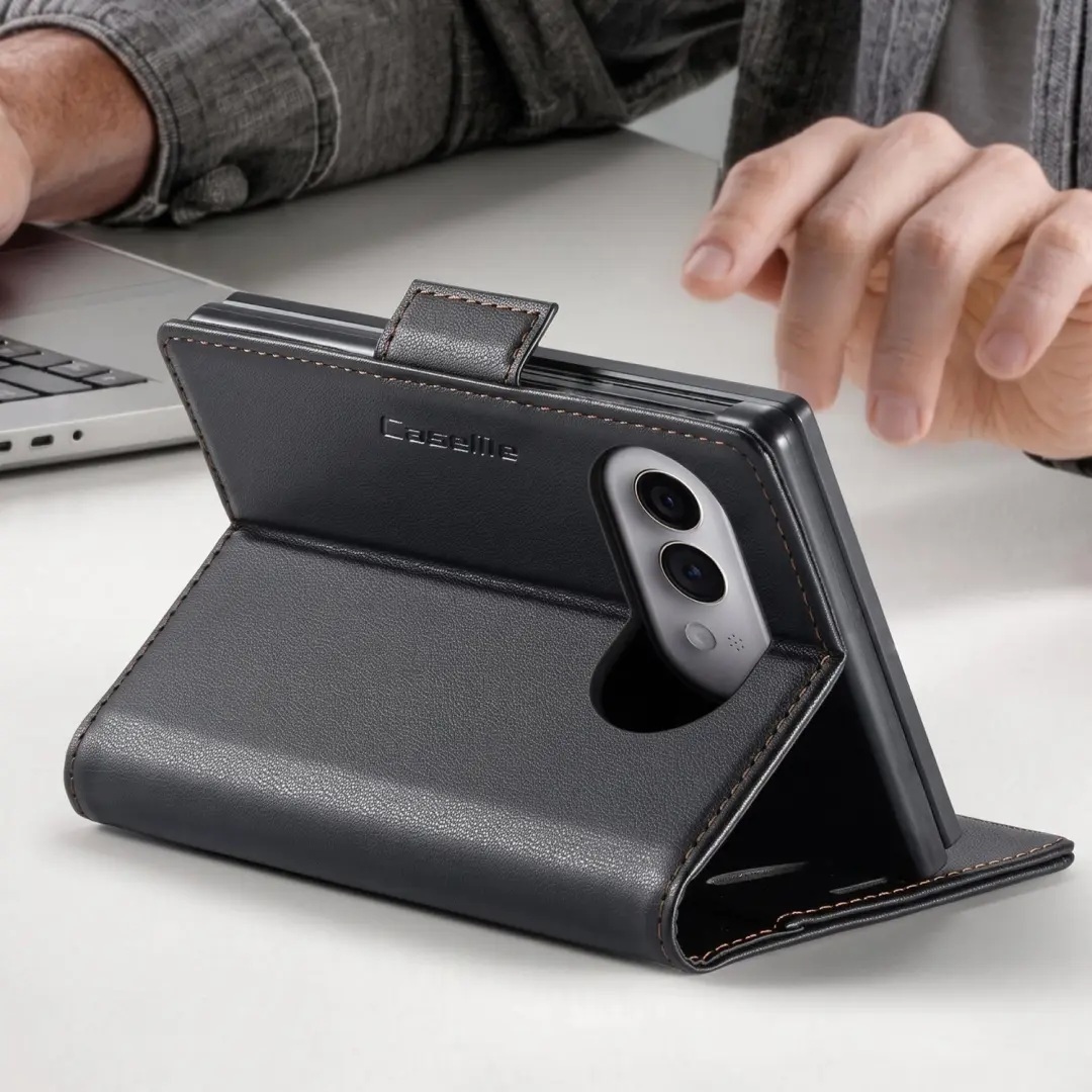 Caseme, Portemonnee Hoesje Geschikt voor Apple iPhone Duo Leerlook met Standaard