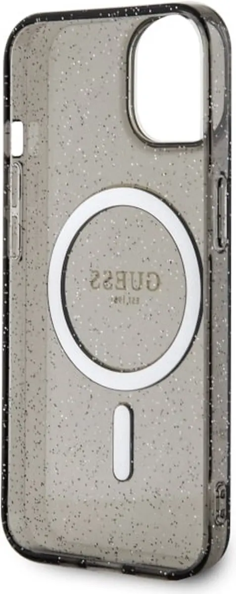 Guess GUHMP14SHCMCGK iPhone 14 Hoesje - Zwart Glitter Goud - afbeelding 3 van 6