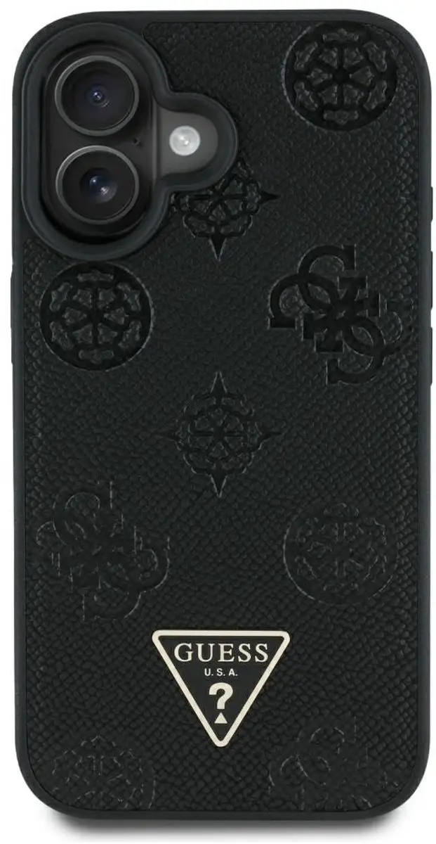 Guess Grained Serie iPhone 16 MagSafe Hoes - Zwart - afbeelding 3 van 6