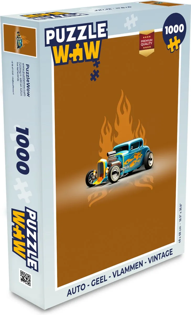 PuzzleWow Auto Vlammen Legpuzzel 1000 Stuks