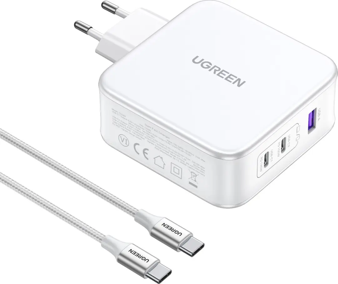 Ugreen Nexode CD289 140W USB-lader - Wit - afbeelding 3 van 6