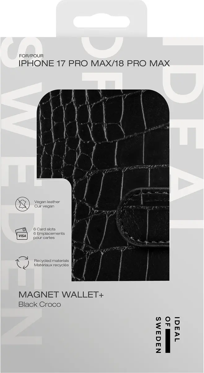 iDeal of Sweden Magnet Wallet+ Bookcase iPhone 18/17 Pro Max - Zwart - afbeelding 5 van 6