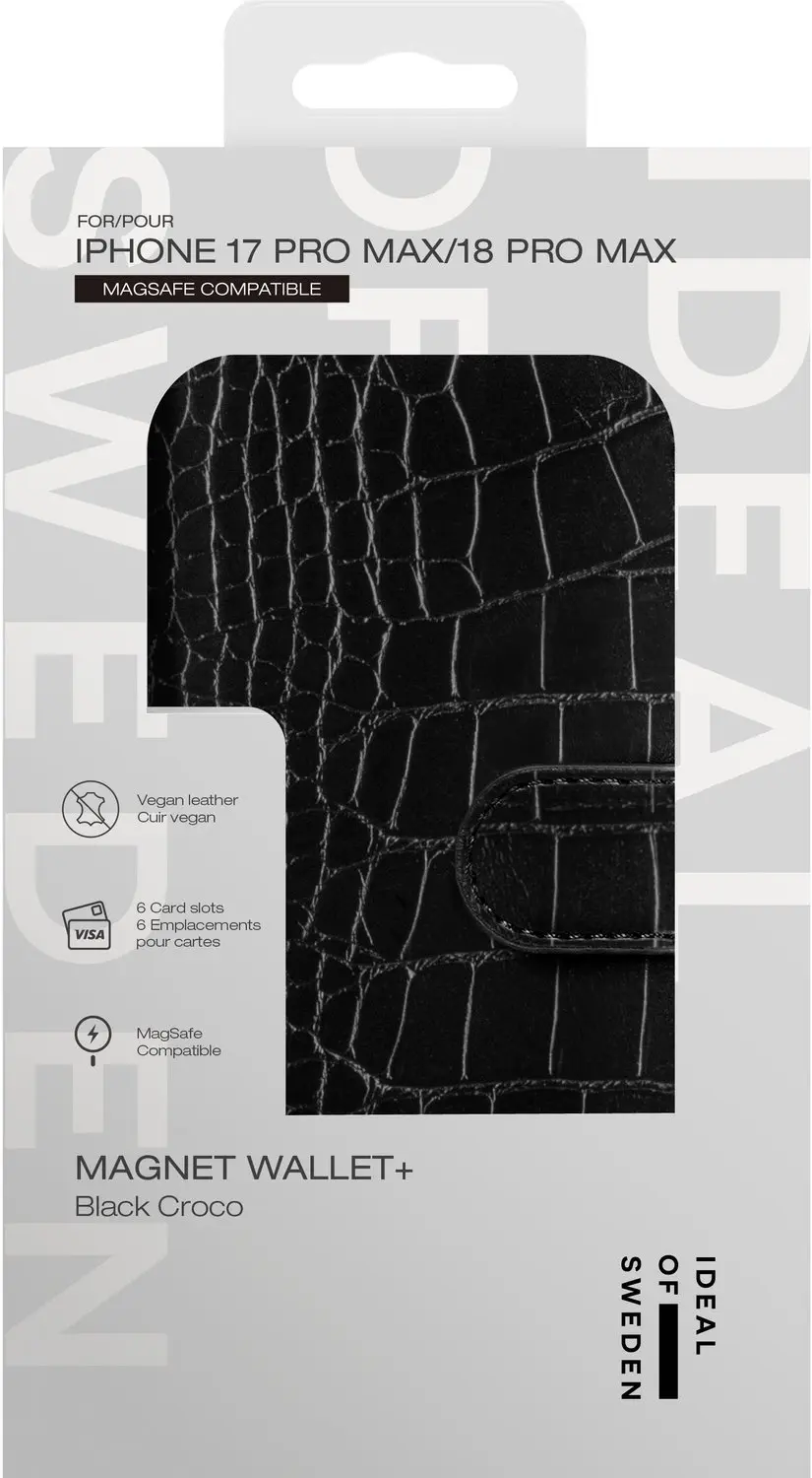 iDeal of Sweden Magnet Wallet+ Bookcase iPhone 18/17 Pro Max - Zwart - afbeelding 6 van 6