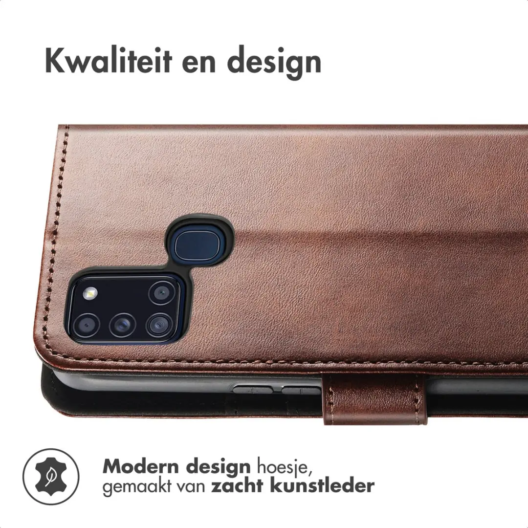 Imoshion Luxe Bookcase Hoesje - Samsung Galaxy A21s - Donkerbruin - afbeelding 3 van 6