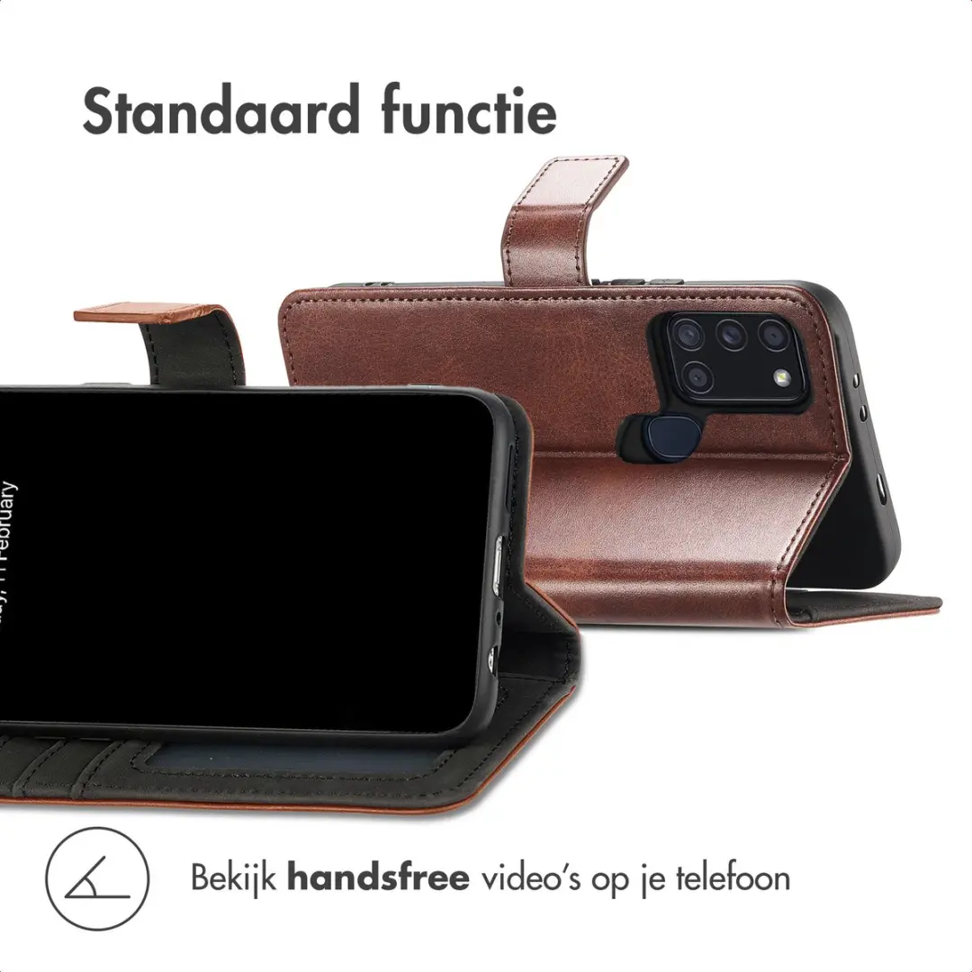 Imoshion Luxe Bookcase Hoesje - Samsung Galaxy A21s - Donkerbruin - afbeelding 2 van 6