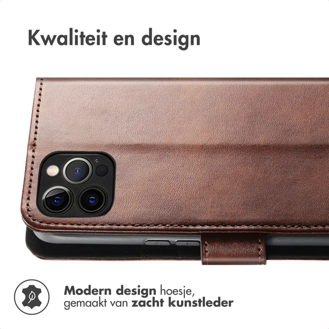 imoshion Luxe Bookcase Hoesje - iPhone 12/12 Pro Donkerbruin - afbeelding 4 van 6
