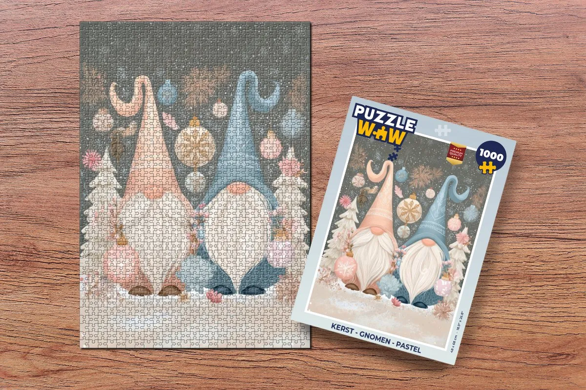 PuzzleWow Kerstgnomen Pastel Puzzle 1000 Stuks - MPN 8721405082959