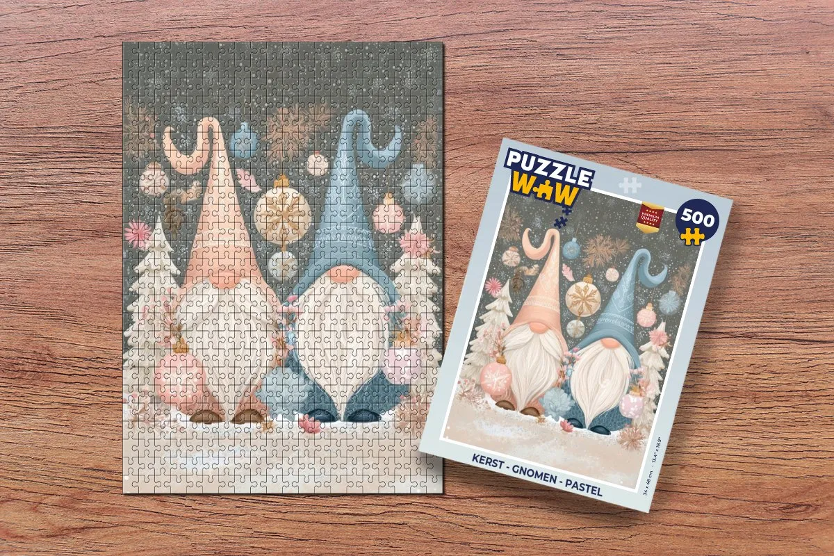 PuzzleWow Kerstgnomen Pastel Puzzle 1000 Stuks - MPN 8721405082959