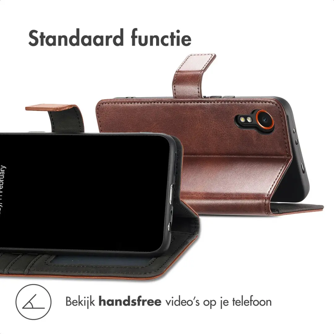 Imoshion Luxe Bookcase Hoesje - Samsung Galaxy Xcover 5 - Donkerbruin - afbeelding 2 van 6