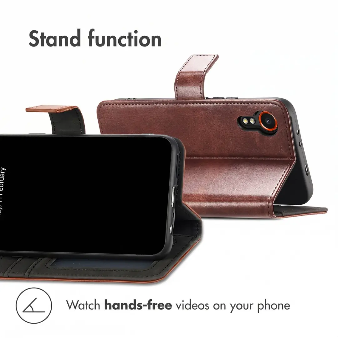 Imoshion Luxe Bookcase Hoesje - Samsung Galaxy Xcover 5 - Donkerbruin - afbeelding 3 van 6
