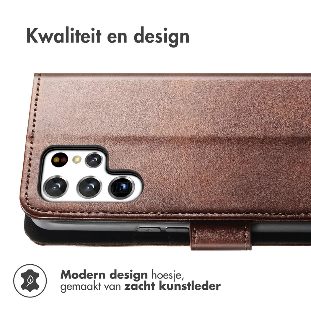 Imoshion Bookcase Hoesje Samsung Galaxy S22 Ultra - Donkerbruin - afbeelding 4 van 6