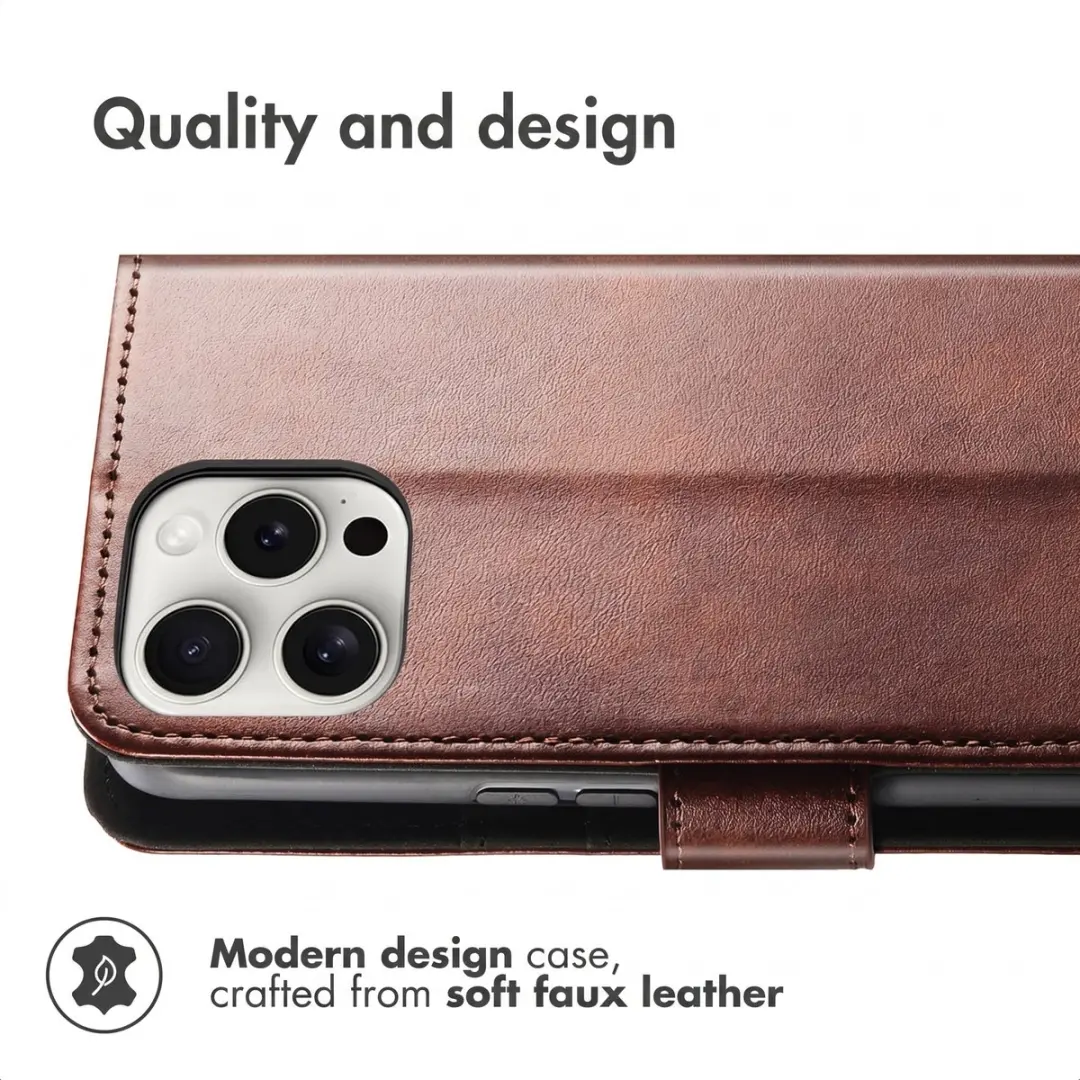 imoshion Luxe Bookcase Hoesje iPhone 13 Pro Max - Donkerbruin - afbeelding 5 van 6