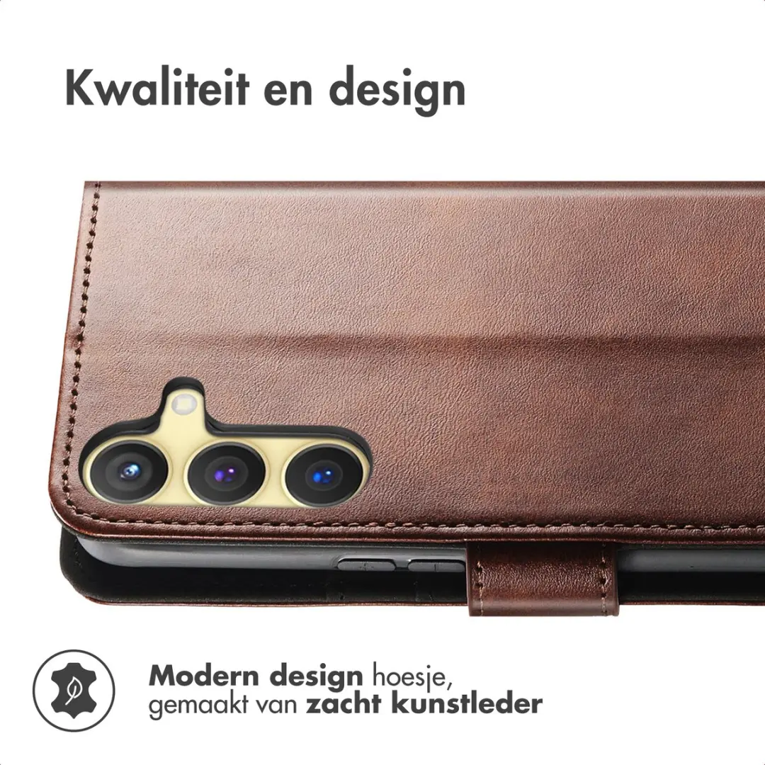 imoshion Luxe Bookcase Hoesje - Samsung Galaxy S24/S25 - Donkerbruin - afbeelding 3 van 6